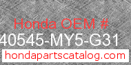 Honda 40545-MY5-G31 genuine part number image