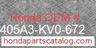 Honda 405A3-KV0-672 genuine part number image