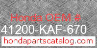 Honda 41200-KAF-670 genuine part number image