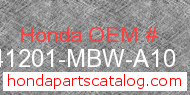Honda 41201-MBW-A10 genuine part number image