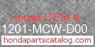 Honda 41201-MCW-D00 genuine part number image