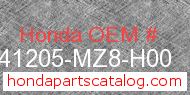 Honda 41205-MZ8-H00 genuine part number image