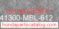 Honda 41300-MBL-612 genuine part number image