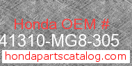 Honda 41310-MG8-305 genuine part number image