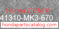 Honda 41310-MK3-670 genuine part number image