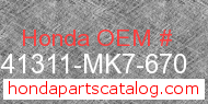 Honda 41311-MK7-670 genuine part number image