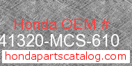 Honda 41320-MCS-610 genuine part number image