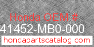 Honda 41452-MB0-000 genuine part number image