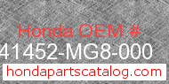 Honda 41452-MG8-000 genuine part number image