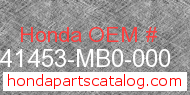 Honda 41453-MB0-000 genuine part number image