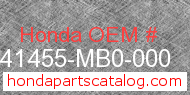 Honda 41455-MB0-000 genuine part number image