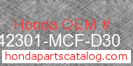 Honda 42301-MCF-D30 genuine part number image