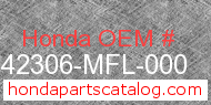 Honda 42306-MFL-000 genuine part number image
