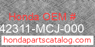 Honda 42311-MCJ-000 genuine part number image
