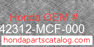 Honda 42312-MCF-000 genuine part number image