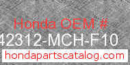 Honda 42312-MCH-F10 genuine part number image