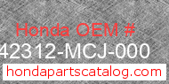 Honda 42312-MCJ-000 genuine part number image