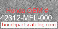 Honda 42312-MFL-000 genuine part number image