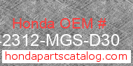 Honda 42312-MGS-D30 genuine part number image