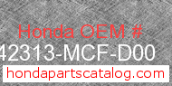 Honda 42313-MCF-D00 genuine part number image