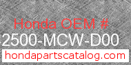Honda 42500-MCW-D00 genuine part number image