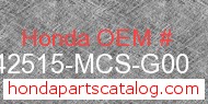 Honda 42515-MCS-G00 genuine part number image
