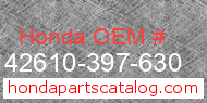 Honda 42610-397-630 genuine part number image