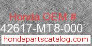 Honda 42617-MT8-000 genuine part number image