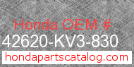 Honda 42620-KV3-830 genuine part number image
