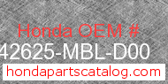 Honda 42625-MBL-D00 genuine part number image