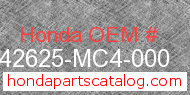 Honda 42625-MC4-000 genuine part number image