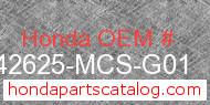 Honda 42625-MCS-G01 genuine part number image