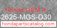Honda 42625-MGS-D30 genuine part number image