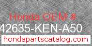Honda 42635-KEN-A50 genuine part number image