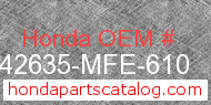 Honda 42635-MFE-610 genuine part number image