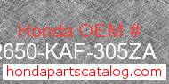 Honda 42650-KAF-305ZA genuine part number image