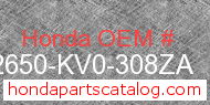 Honda 42650-KV0-308ZA genuine part number image