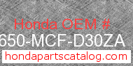 Honda 42650-MCF-D30ZA genuine part number image