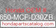 Honda 42650-MCF-D30ZB genuine part number image