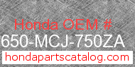 Honda 42650-MCJ-750ZA genuine part number image
