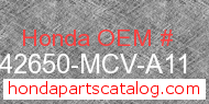 Honda 42650-MCV-A11 genuine part number image