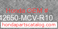 Honda 42650-MCV-R10 genuine part number image
