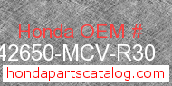 Honda 42650-MCV-R30 genuine part number image