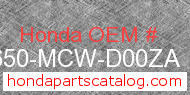 Honda 42650-MCW-D00ZA genuine part number image