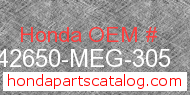 Honda 42650-MEG-305 genuine part number image