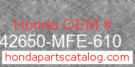 Honda 42650-MFE-610 genuine part number image