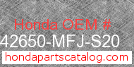 Honda 42650-MFJ-S20 genuine part number image