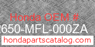 Honda 42650-MFL-000ZA genuine part number image