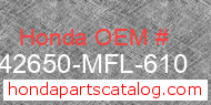 Honda 42650-MFL-610 genuine part number image
