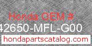 Honda 42650-MFL-G00 genuine part number image